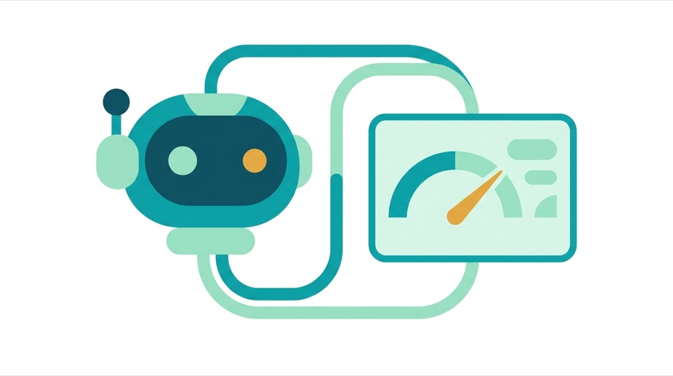Illustration of an AI agent connected to a scorecard