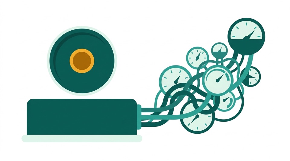 Illustration contrasting one flat coin with tangled usage meters
